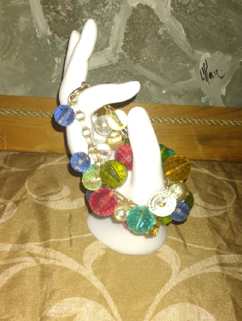 Colorful Chunky Bead Bracelet Vintage